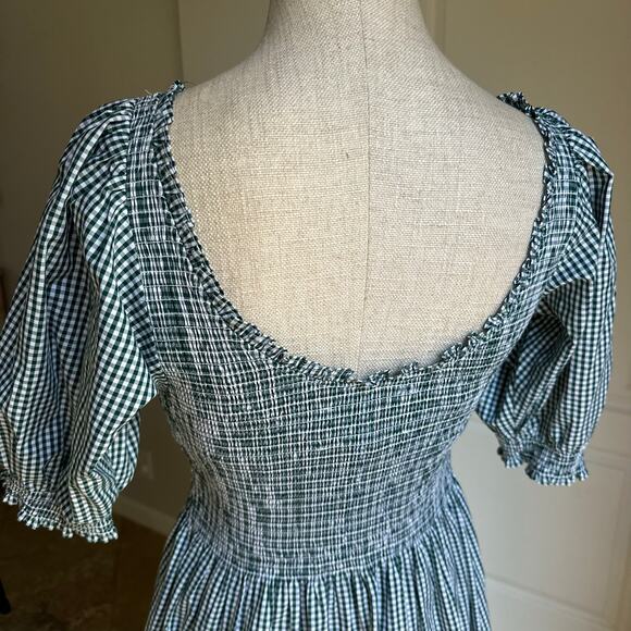 Hill House The Louisa Emerald Green Gingham Nap Dress - Picture 7 of 8